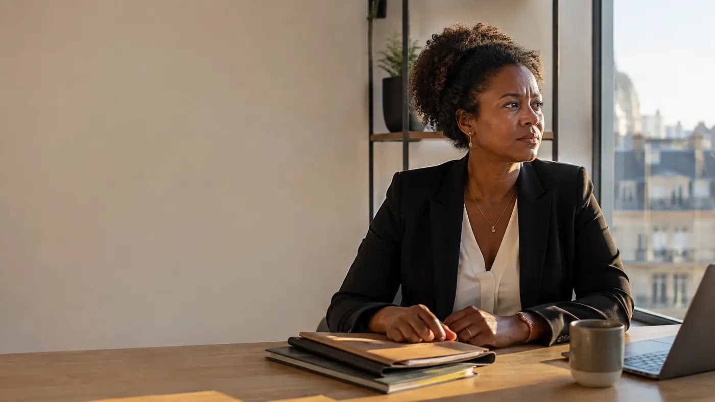 Entrepreneure recherchant chance, réussite et déblocage professionnel